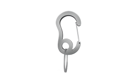 Luksus Karabinkrok Sølv karabinkrok med liten splitt-ring, slitesterk, 13x22 mm for å feste id brikke hund til halsbånd.