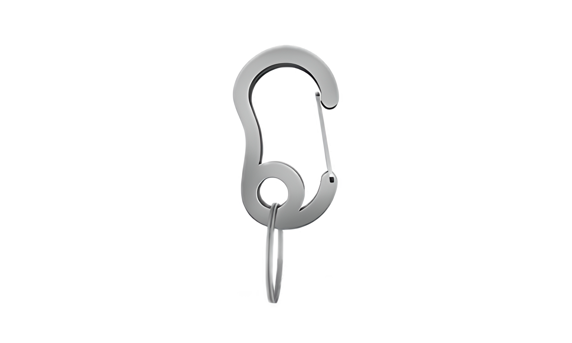 Luksus Karabinkrok Sølv karabinkrok med liten splitt-ring, slitesterk, 13x22 mm for å feste id brikke hund til halsbånd.
