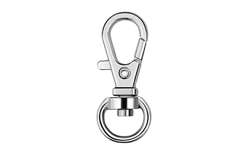 Karabinkrok Sølv karabinkrok for id brikke hund, fjærbelastet lukking og ring, 3x1 cm for sikker feste av hundemerker.