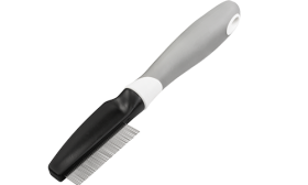 Loppekam for hund og katt Hund- og katteluskam med fine metalltenner og ergonomisk håndtak, designet for å fjerne lopper og rusk fra dyrepelsen.