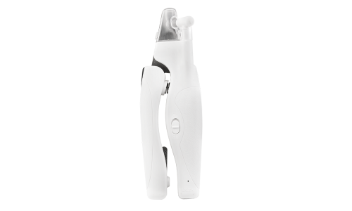 Hvit LED-klotang for hunder med innebygd lys for presisjon, ergonomisk håndtak, sikkerhetsbeskyttelse og neglefil.