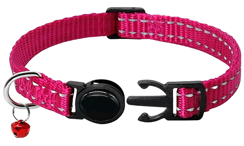 Reflekterende rosa kattesele, slitesterkt og lett nylonmateriale, ideell for katter.