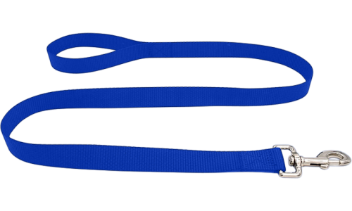 Blå slitesterk nylon hundebånd, 120 cm, lett å rengjøre med sikker sølvlås for trygg feste av id brikke hund.