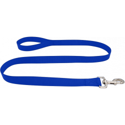 Blå slitesterk nylon hundebånd, 120 cm, lett å rengjøre med sikker sølvlås for trygg feste av id brikke hund.