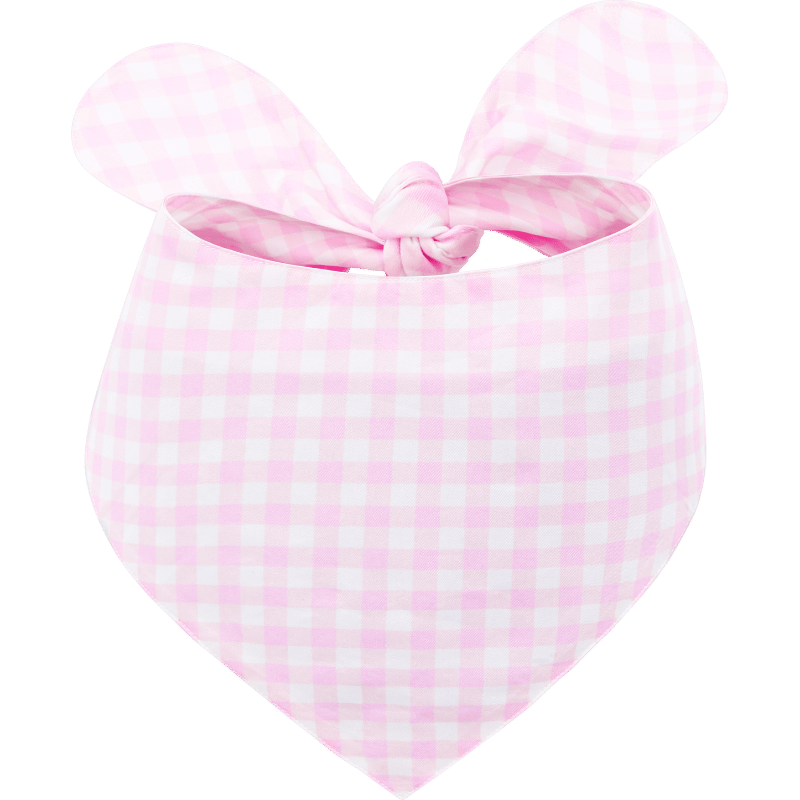 Stilig Hundebandana Rosa og hvit rutet hundebånd med knute, lett å vaske, laget av 100 % bomullsstoff.