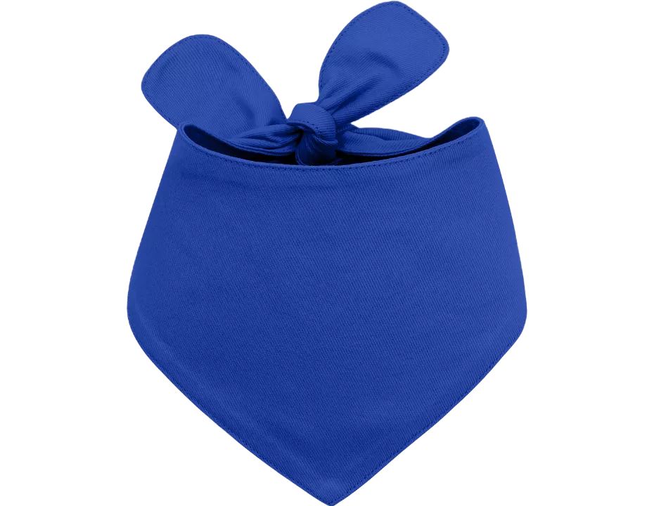 Personlig Hundebandana i Bomull med Brodert Navn Blå bomulls personlig hundebånd med knute, lett å vaske, tilpasset med brodert navn.