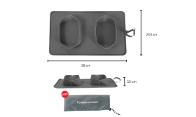 Sammenleggbar Reiseskål  til Hund- 1200 ml dobbel sammenleggbar matmatte Sammenleggbar Reiseskål  til Hund- 1200 ml dobbel sammenleggbar matmatte