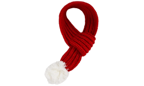 Varm strikket juleskjerf til hund – festlig halsbåndtilbehør