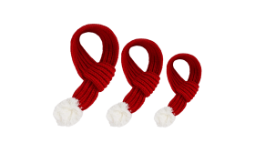 Varm strikket juleskjerf til hund – festlig halsbåndtilbehør