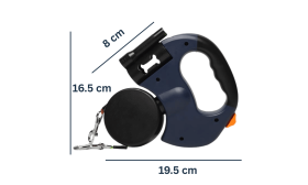 Flokefri uttrekkbar dobbel hundebånd med LED-lys – 3 m dobbelt bånd for to hunder