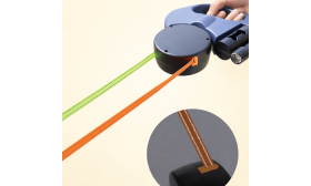 Flokefri uttrekkbar dobbel hundebånd med LED-lys – 3 m dobbelt bånd for to hunder