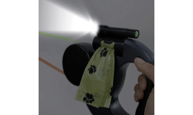 Flokefri uttrekkbar dobbel hundebånd med LED-lys – 3 m dobbelt bånd for to hunder