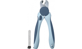 Negleklipper for Kjæledyr Blå hundeklipper med sikkerhetsbeskyttelse og ergonomiske håndtak, skarpe blader i rustfritt stål for presis trimming.